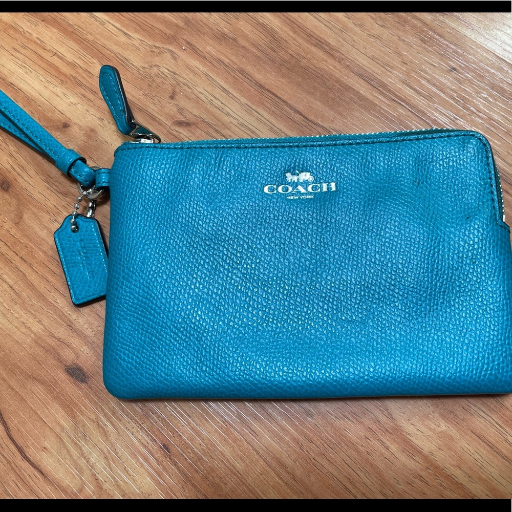 Genuine Coach Leather Wristlet